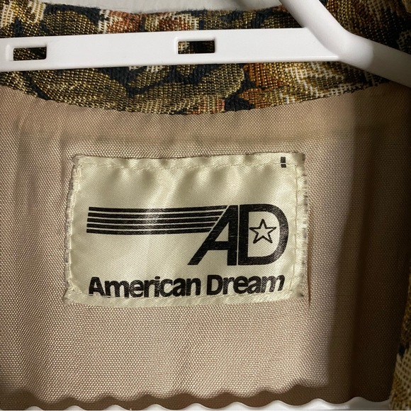 American Dream Women's Vintage Flower Motif Linen Blazer - Picture 7 of 9